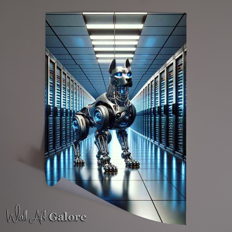 Buy Unframed Poster : (Mechanical Canine Guardian robotic dog standing guard)