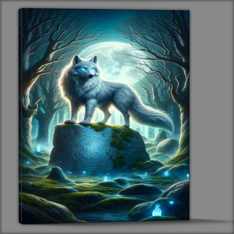 Buy Canvas : (Mythical Wolf Guardian in a fantasy setting)