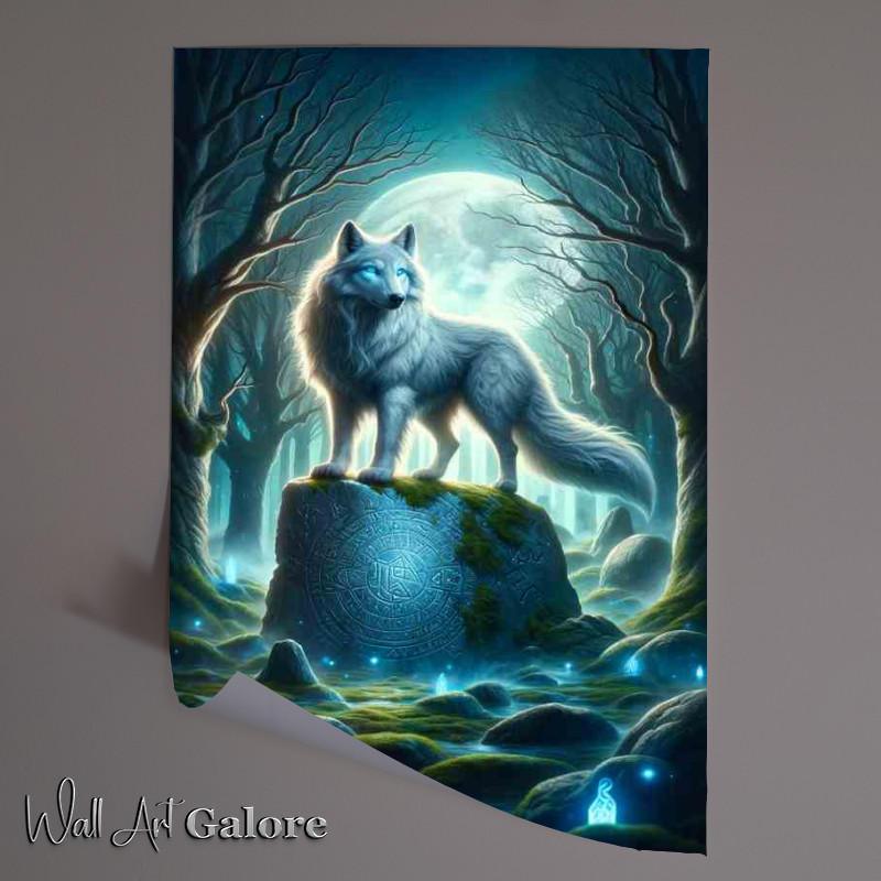 Buy Unframed Poster : (Mythical Wolf Guardian in a fantasy setting)