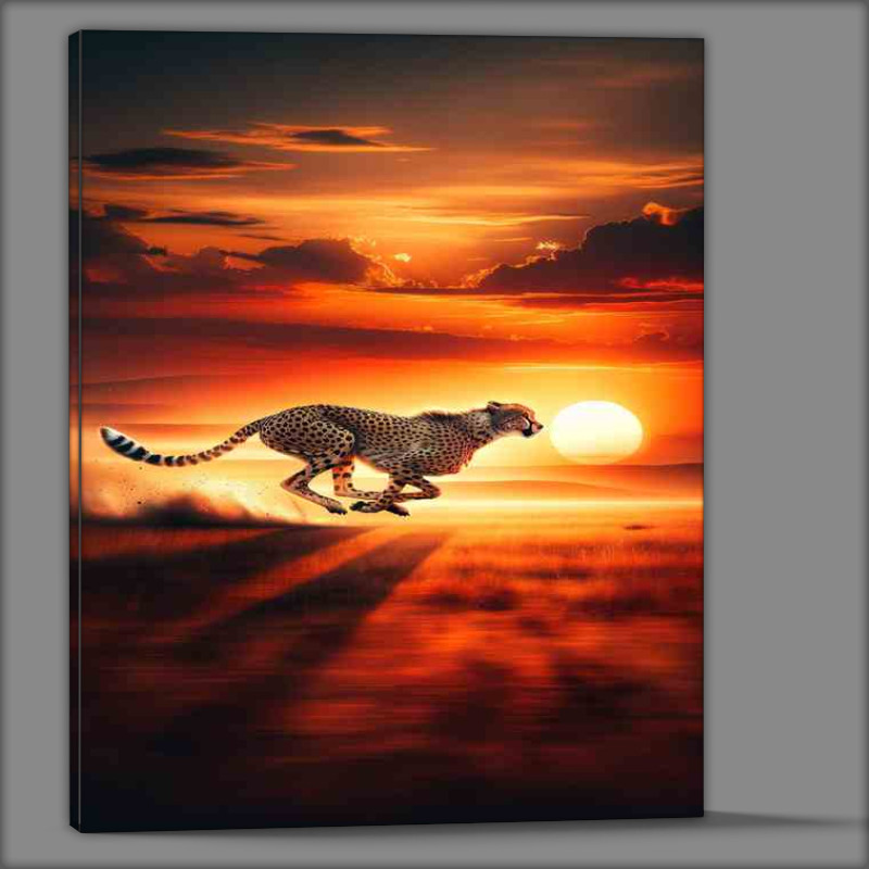Buy Canvas : (Sunset Mirage Cheetahs Savanna Sprint)