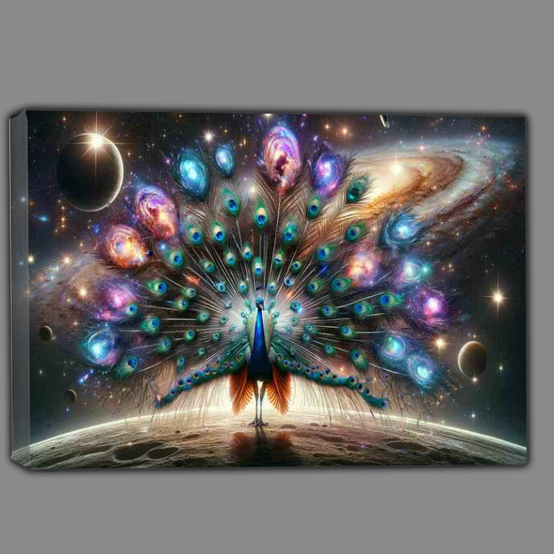 Buy Canvas : (Astral Peacock with Cosmic Feathers)