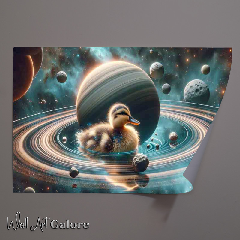 Buy Unframed Poster : (Galactic Duckling Swimming in a Planets Rings)