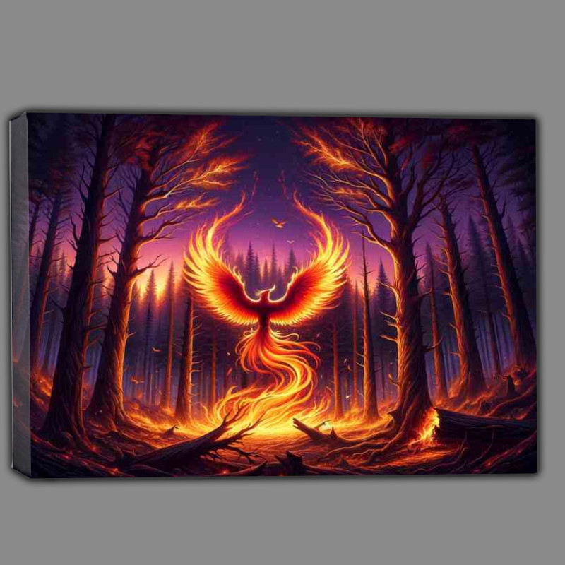 Buy Canvas : (Phoenix Rebirth in a twilight forest)
