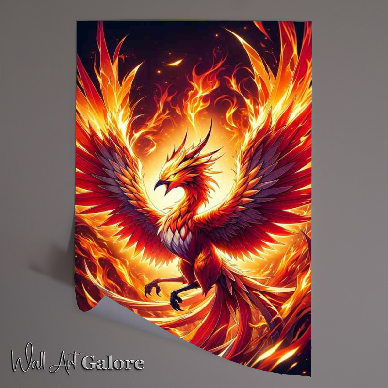 Buy Unframed Poster : (Anime Style Phoenix in Fiery Rebirth)