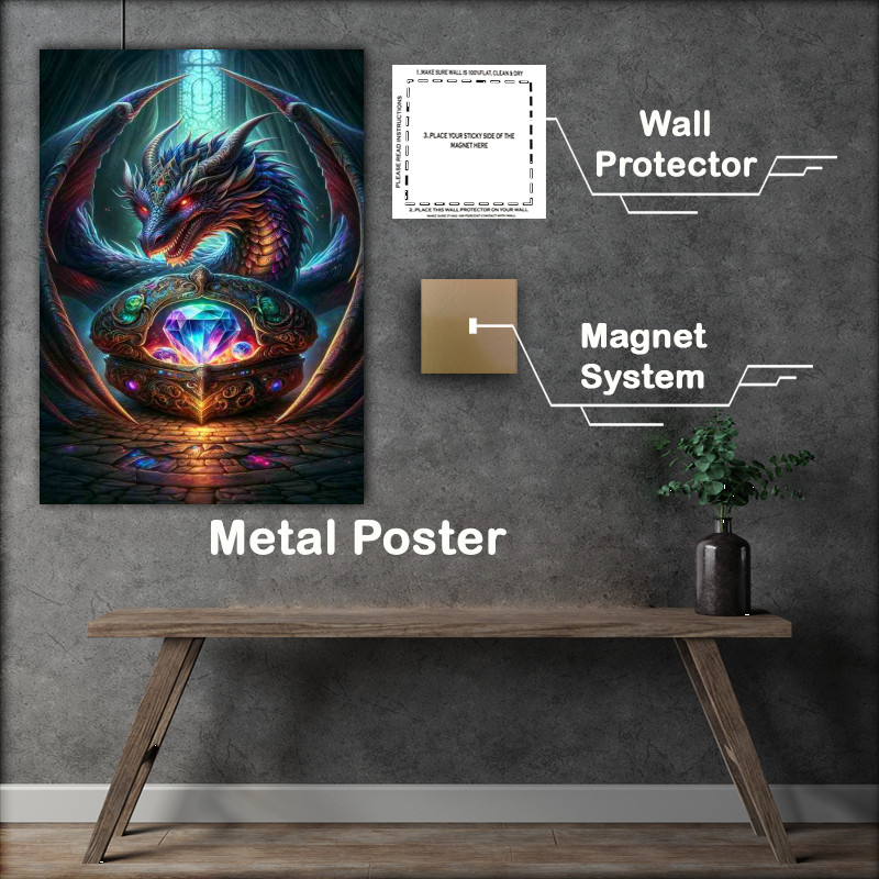 Buy Metal Poster : (Dragon Guardian of Enchanted Gem)