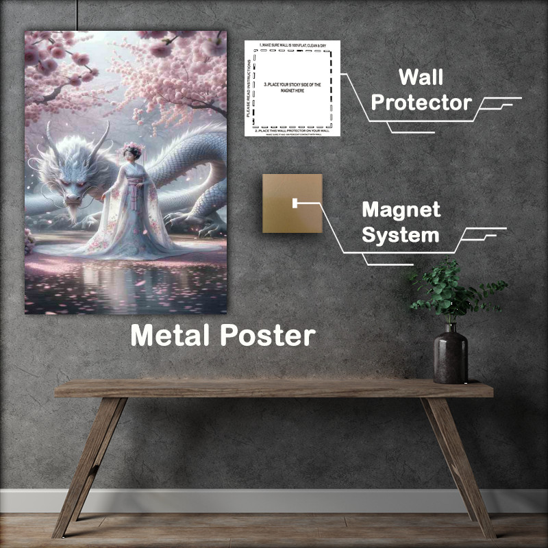 Buy Metal Poster : (Ethereal Beauty Dragon Companion 2 Fantasy Art)