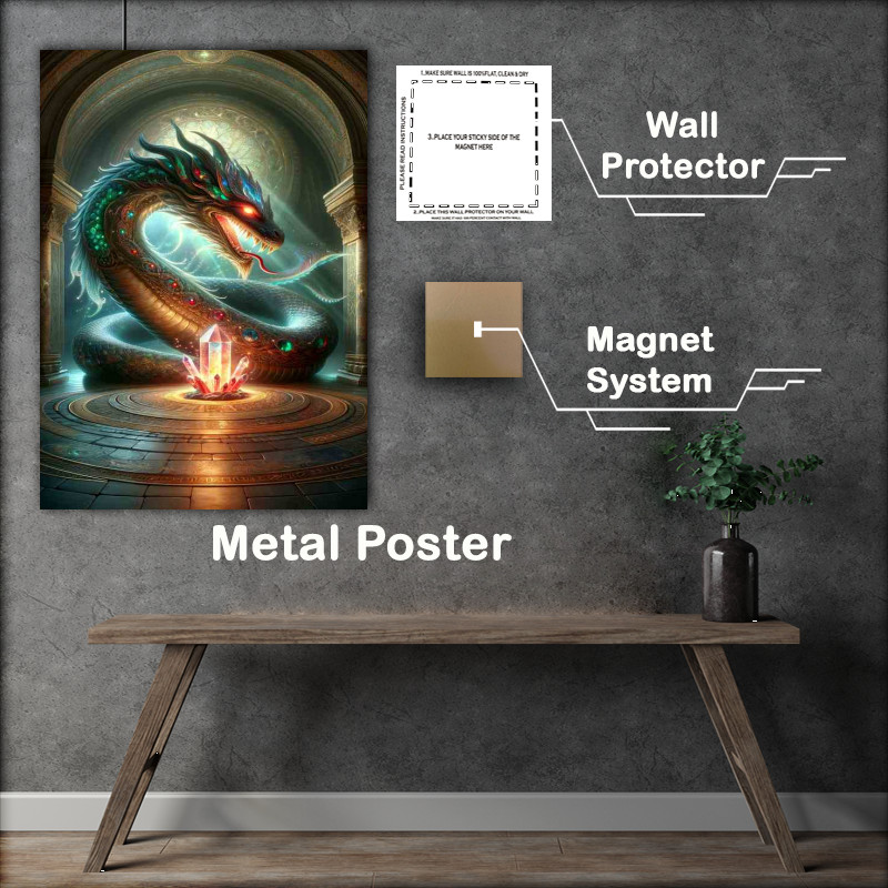 Buy Metal Poster : (Ethereal Serpent Protector of Crystal Treasure)