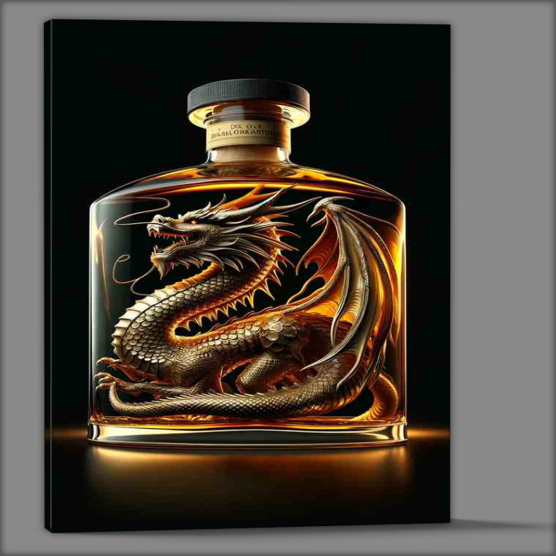 Buy Canvas : (Exquisite Dragon Sculpture in Bottle)