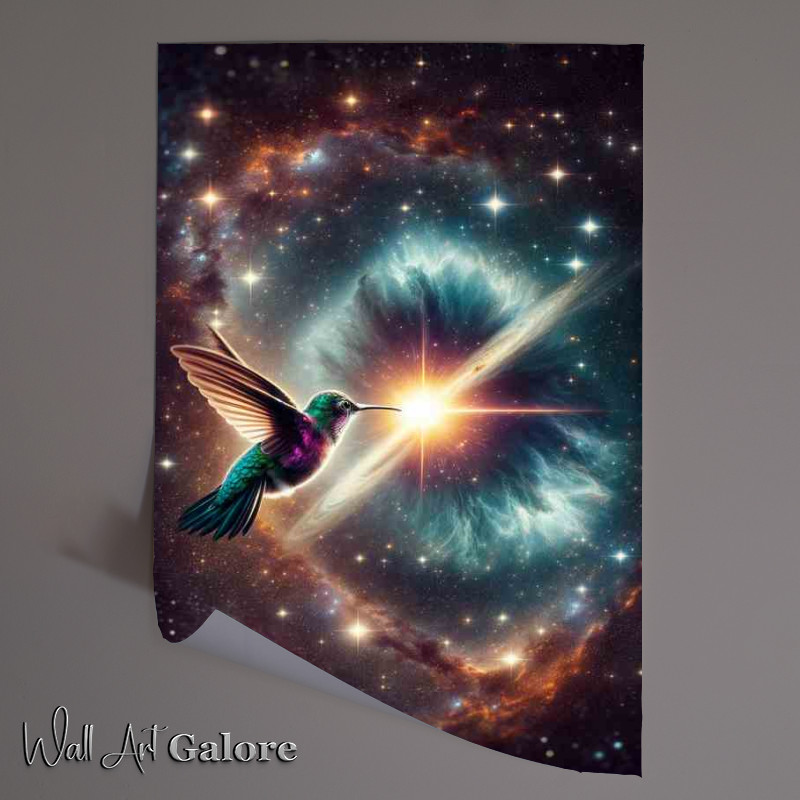 Buy Unframed Poster : (Interstellar Hummingbird Sipping from a Quasar)