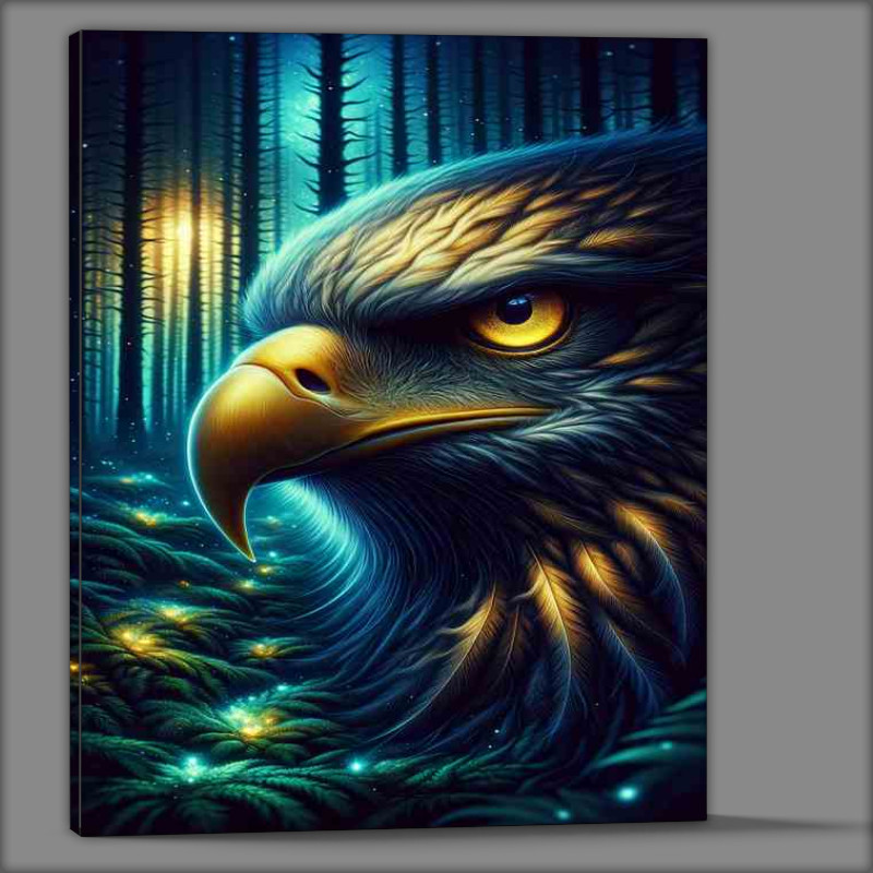 Buy Canvas : (Majestic Eagle Gaze in Mystic Wilderness)