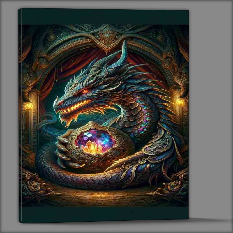 Buy Canvas : (Mystic Dragon Guardian of Enchanted Gem)