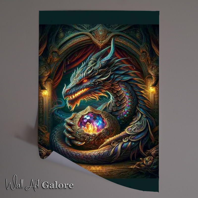 Buy Unframed Poster : (Mystic Dragon Guardian of Enchanted Gem)