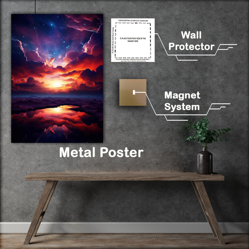 Buy Metal Poster : (Radiant Reservoirs Lakes in Lustrous Lands)