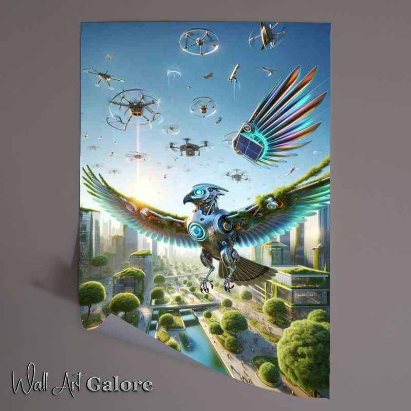 Buy Unframed Poster : (Technological Avian Ally Skyward Companion of Tomorrow)