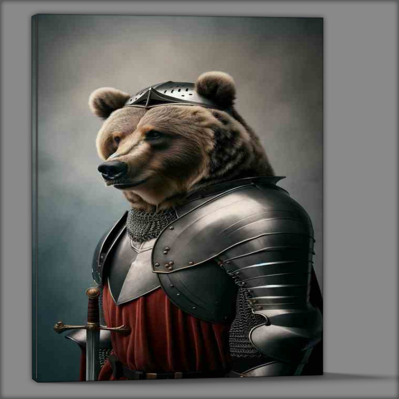Buy Canvas : (Bear in Medieval Knight Attire)