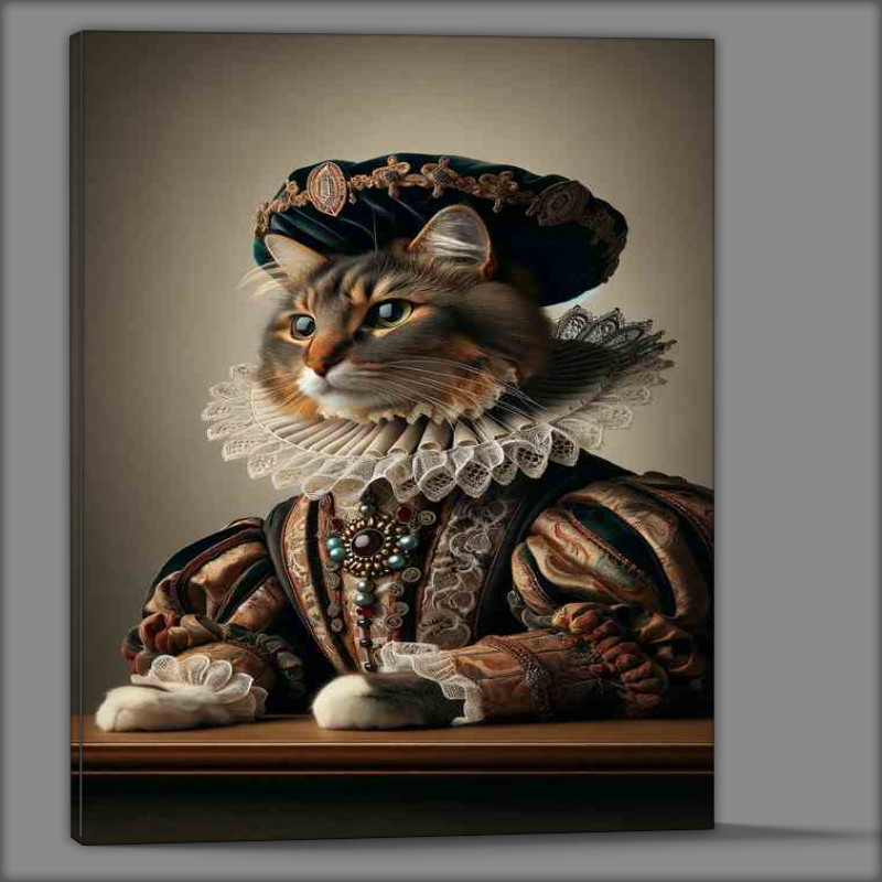 Buy Canvas : (Cat Aristocrat in Regal Renaissance Attire)