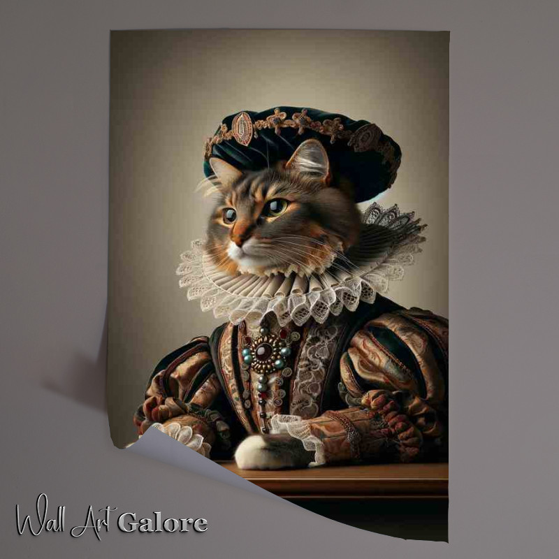 Buy Unframed Poster : (Cat Aristocrat in Regal Renaissance Attire)