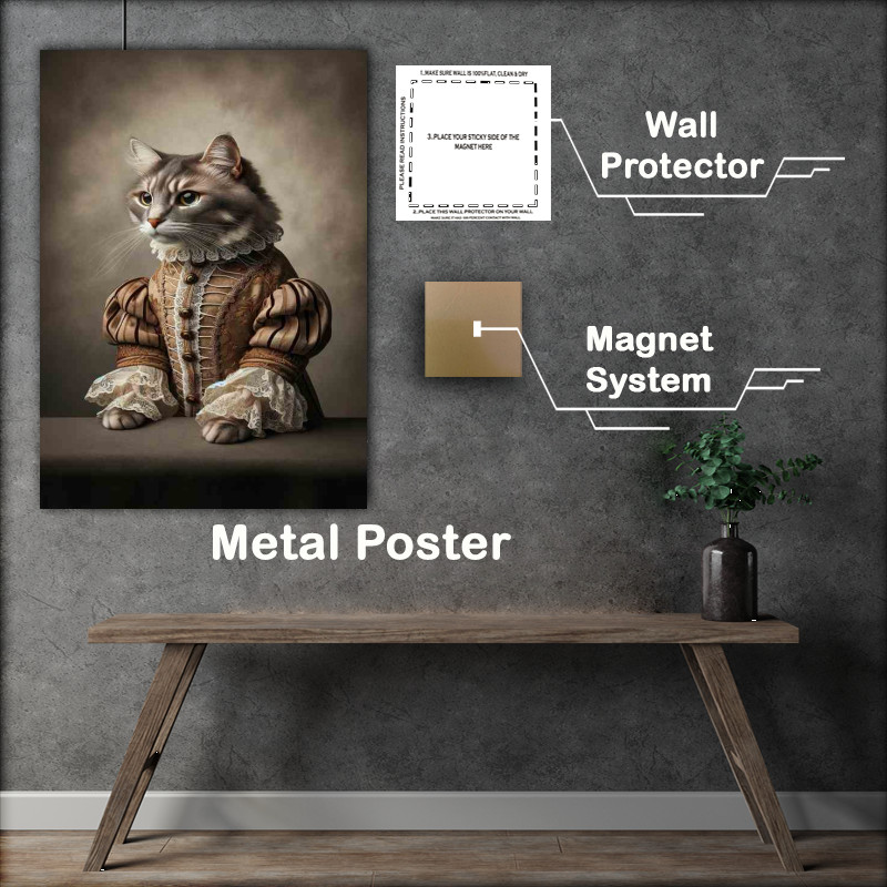 Buy Metal Poster : (Cat Noble in Georgian Attire)