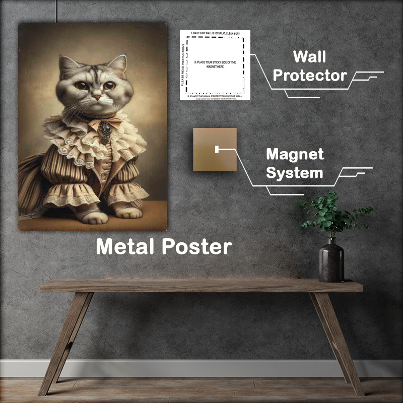 Buy Metal Poster : (Cat in Victorian Elegance)