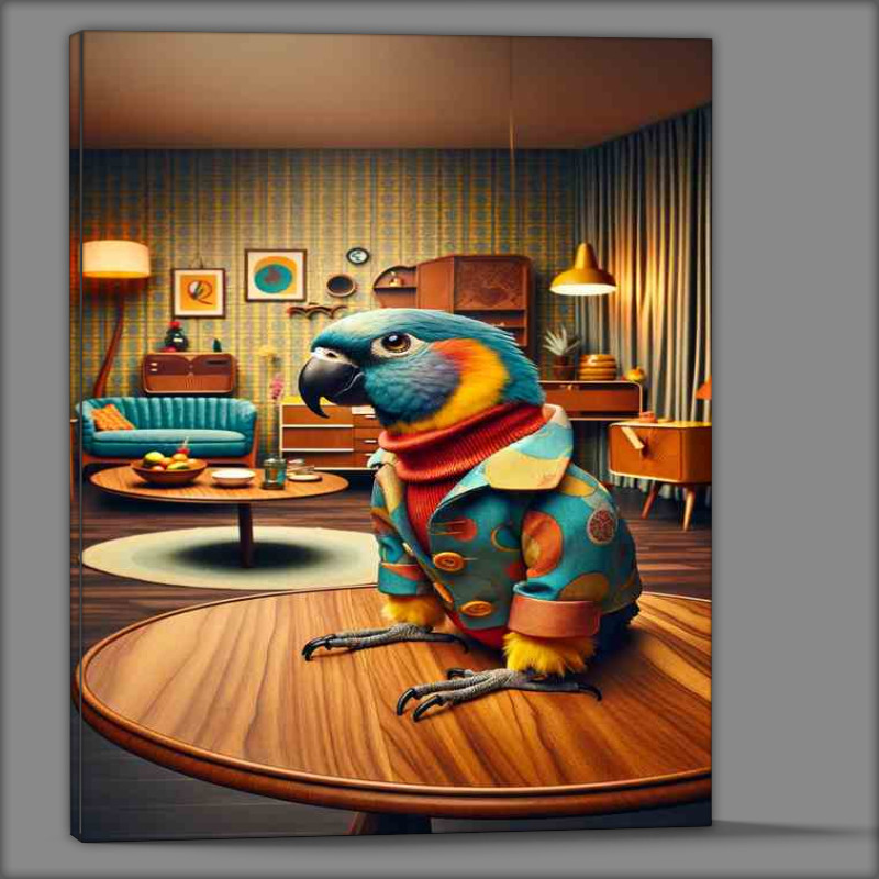 Buy Canvas : (Charming Parrot Model in Retro Photoshoot)
