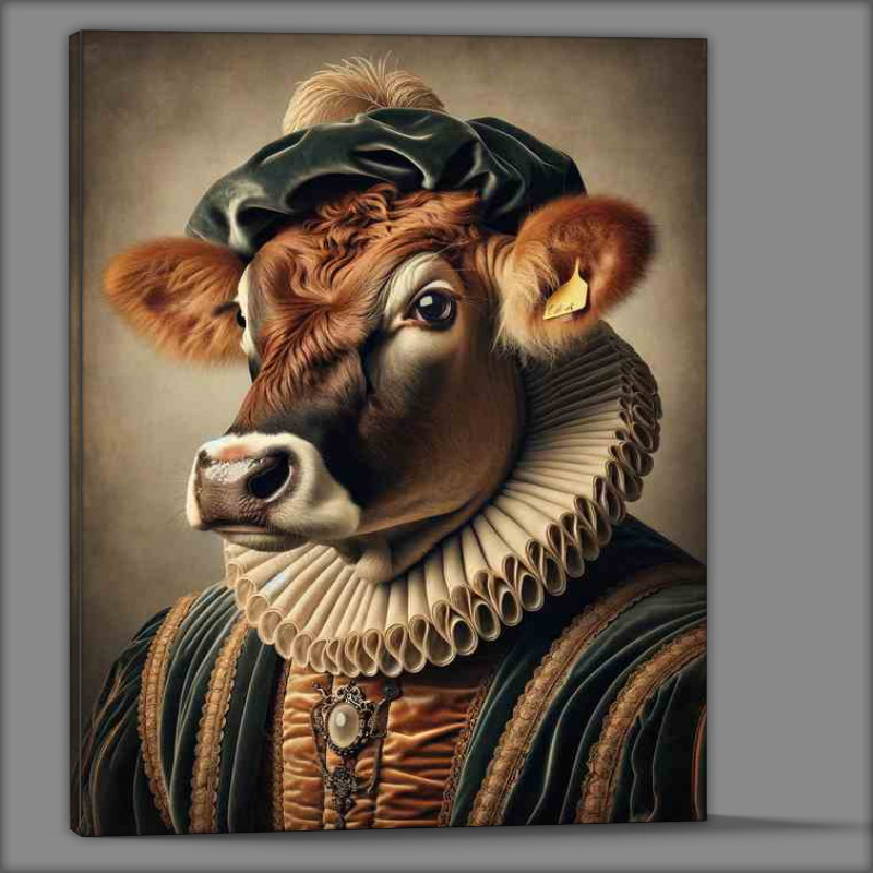 Buy Canvas : (Distinguished Cow in Renaissance Garb)