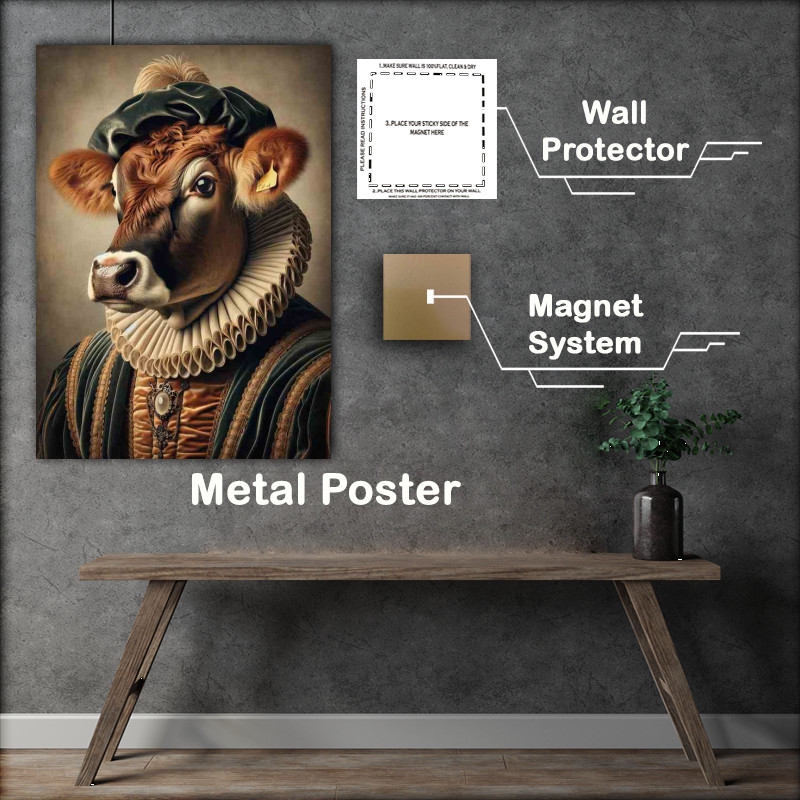 Buy Metal Poster : (Distinguished Cow in Renaissance Garb)