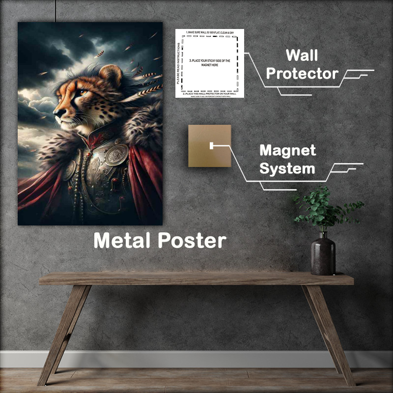 Buy Metal Poster : (Dramatic Cheetah General in War Regalia -)