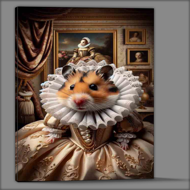 Buy Canvas : (Elegant Hamster in Regal Elizabethan Dress)
