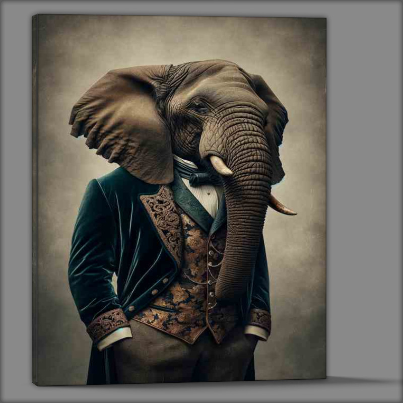 Buy Canvas : (Elephant in Victorian Aristocrat Attire)