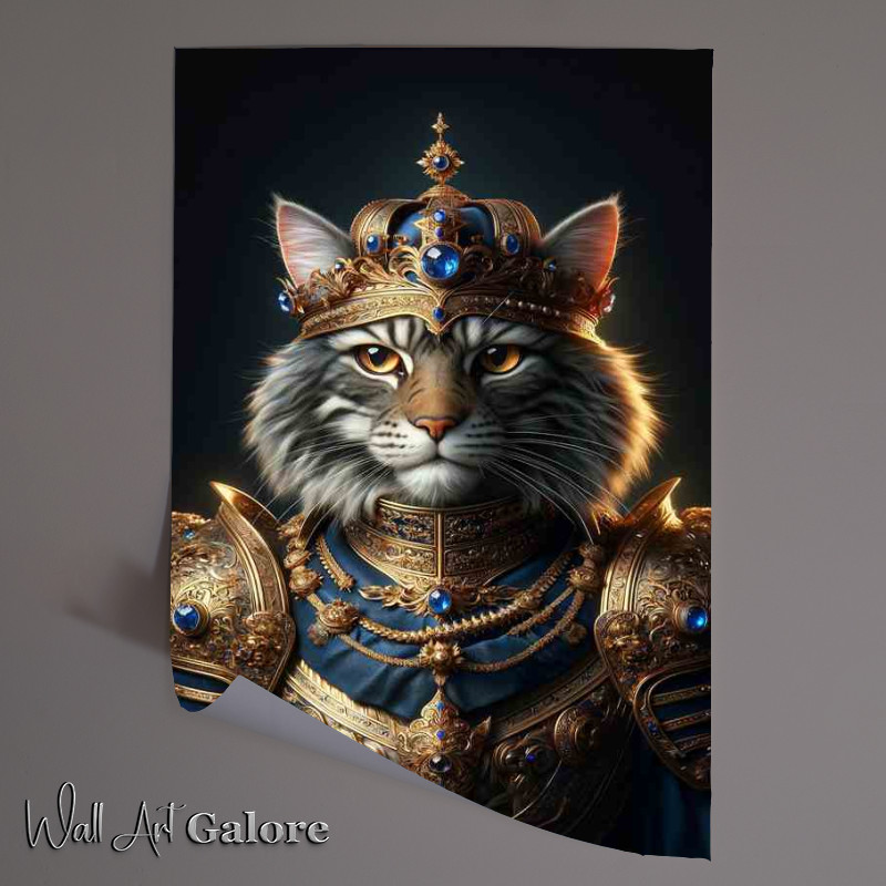Buy Unframed Poster : (Feline Monarch in Ornate Armor)