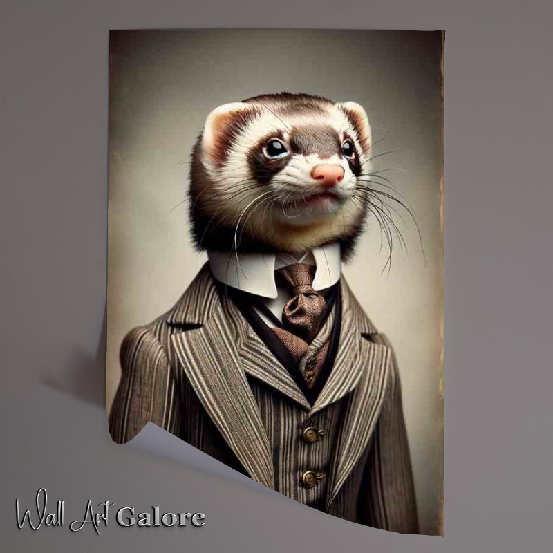 Buy Unframed Poster : (Ferret in Victorian Gentlemans Suit)