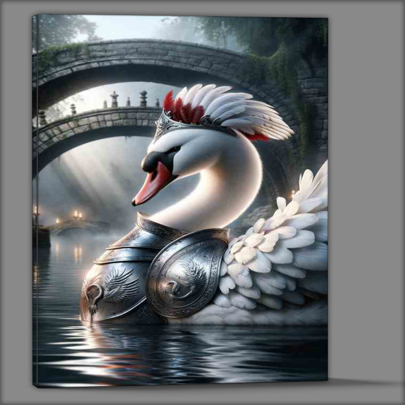 Buy Canvas : (Gallant Swan Knight in Silver Armor)