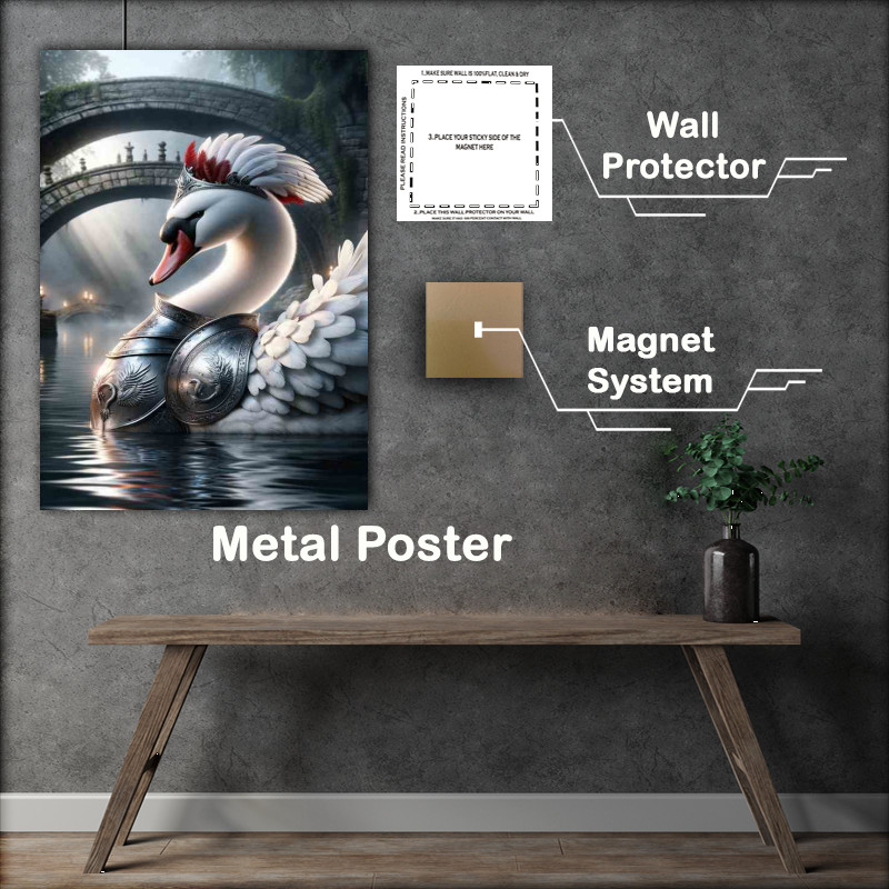 Buy Metal Poster : (Gallant Swan Knight in Silver Armor)