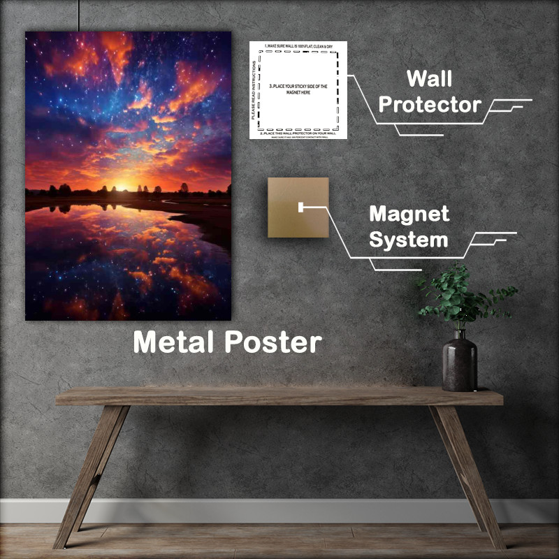 Buy Metal Poster : (Rainbow Rivers Sailing Through Spectral Seas)