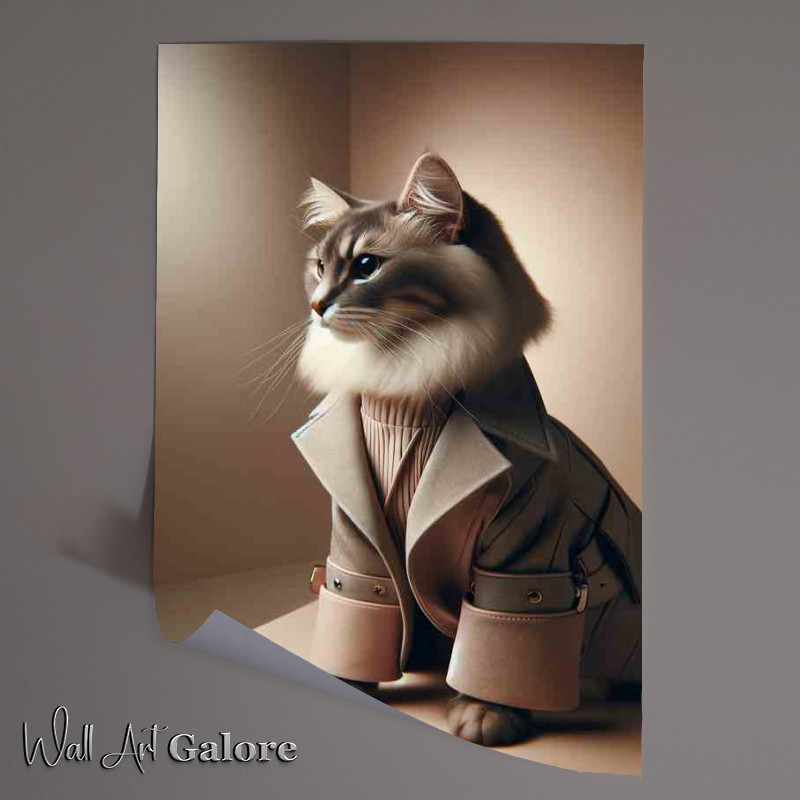 Buy Unframed Poster : (Glamorous Cat Model in Fashion Shoot)
