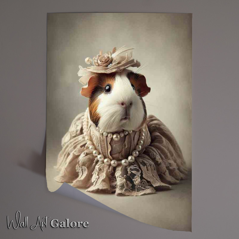 Buy Unframed Poster : (Guinea Pig in Victorian Lady Garb)