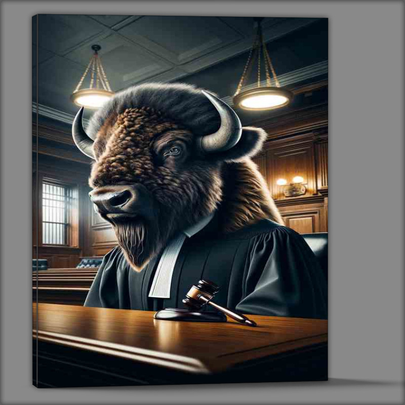 Buy Canvas : (Imposing Bison Judge in Court Attire)