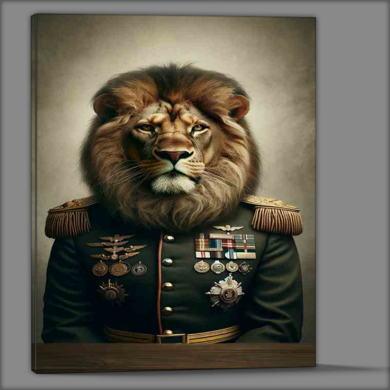 Buy Canvas : (Lion General in Military Uniform)
