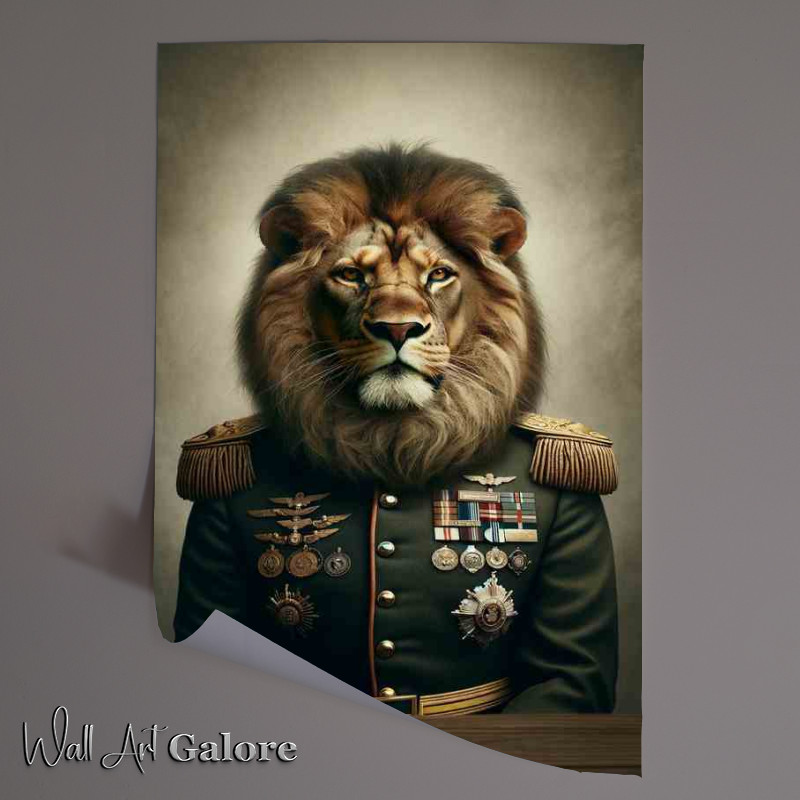 Buy Unframed Poster : (Lion General in Military Uniform)