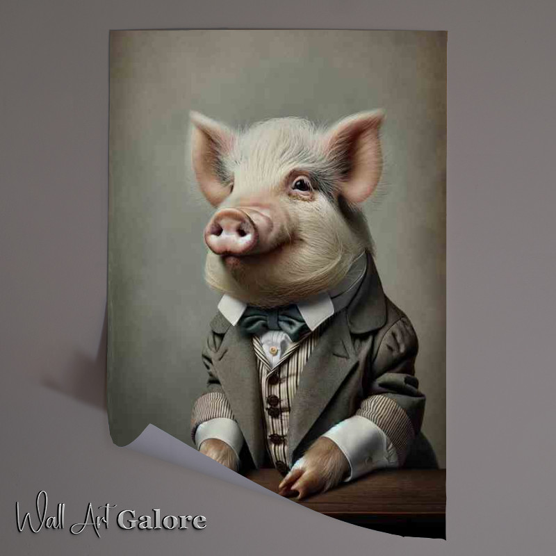 Buy Unframed Poster : (Noble Pig in Victorian Gentleman Attire)