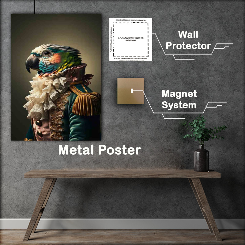 Buy Metal Poster : (Parrot Aristocrat in Regency Period Dress)