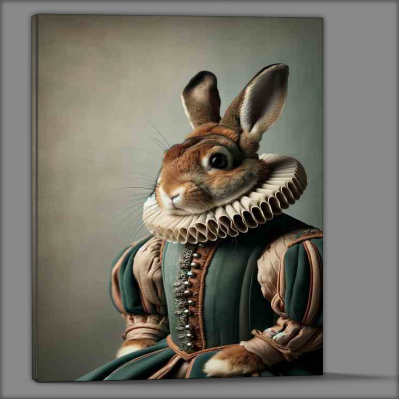 Buy Canvas : (Rabbit Courtier in Elegant Tudor Garments)