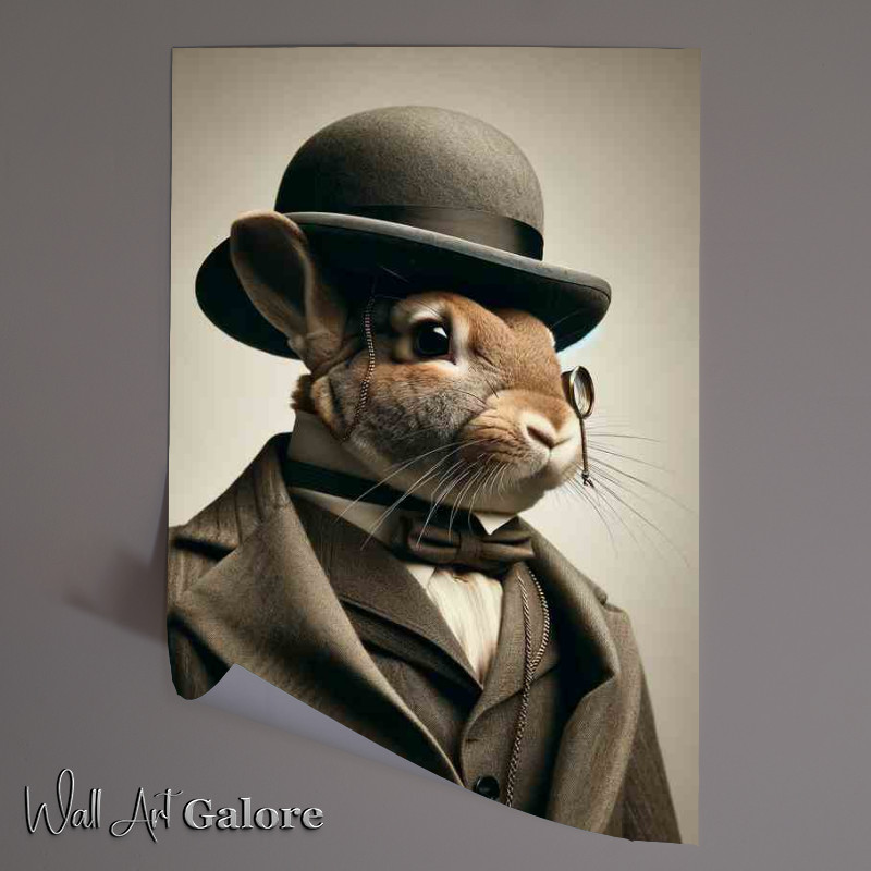 Buy Unframed Poster : (Rabbit Gentleman in Classic Edwardian Attire)