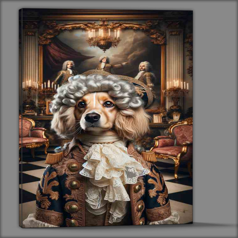 Buy Canvas : (Regal Dog in Baroque Aristocrat Attire)