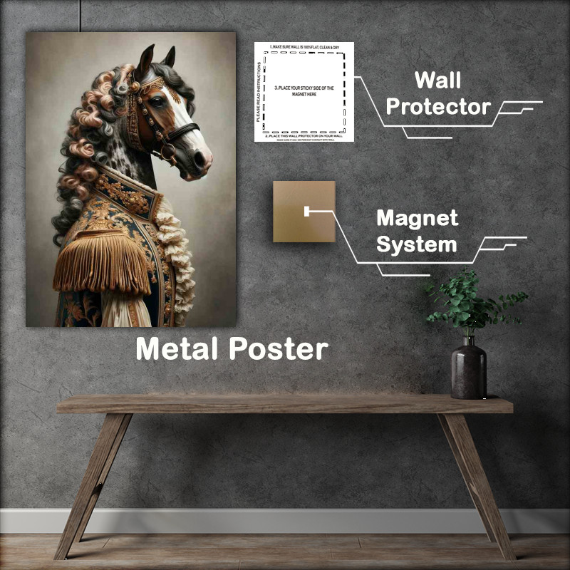 Buy Metal Poster : (Regal Horse in Baroque Outfit)