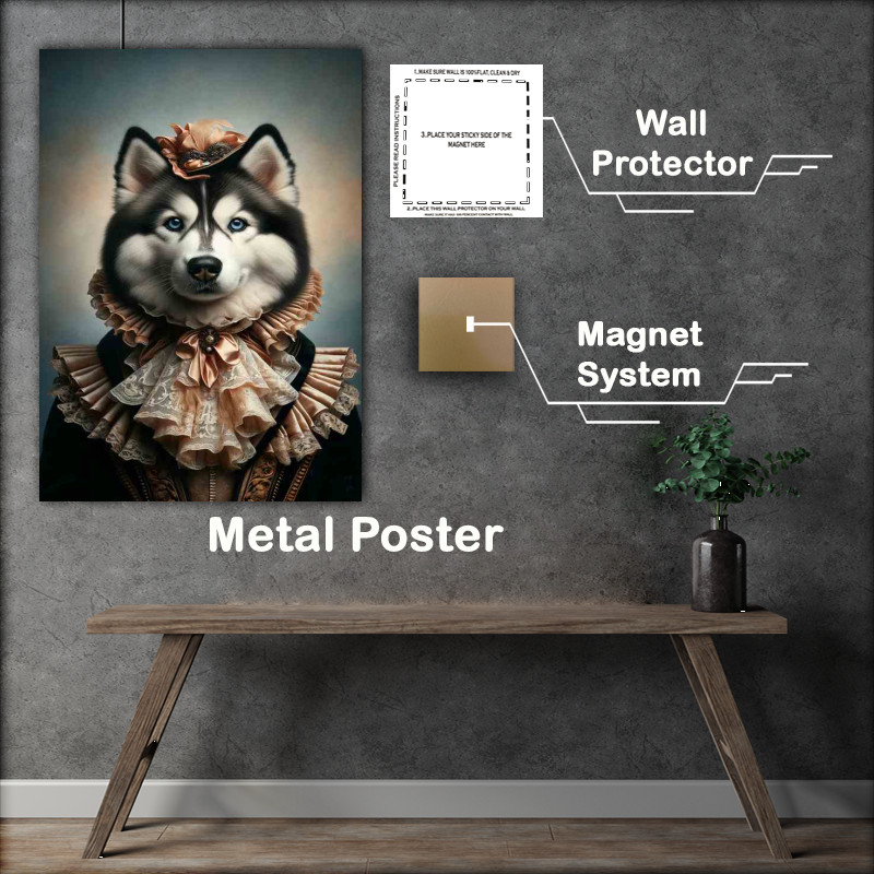 Buy Metal Poster : (Siberian Husky in Victorian Aristocrat Attire)