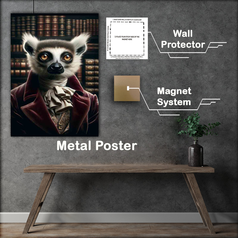 Buy Metal Poster : (Sophisticated Lemur Lord in Cravat)