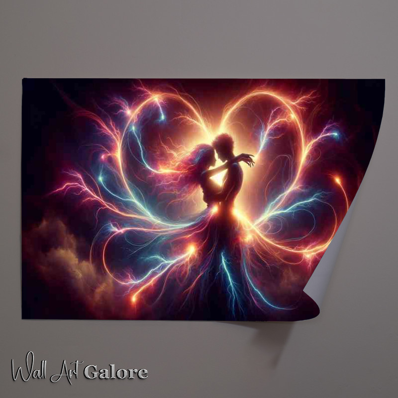 Buy Unframed Poster : (Electric Love Embrace Energy Passion Art)