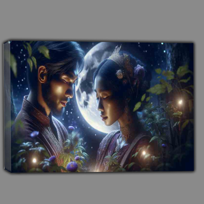 Buy Canvas : (Enchanted Forest Moonlight Lovers Close Up)