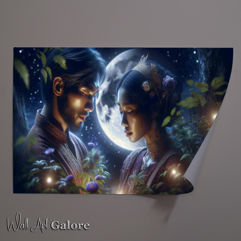 Buy Unframed Poster : (Enchanted Forest Moonlight Lovers Close Up)